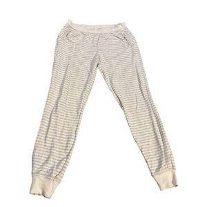 ATM Anthony Thomas Melillo Jogger Pants‎ Ivory Gray Stripe Womens Small Pockets